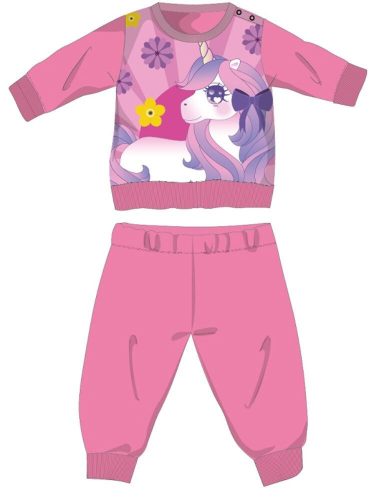 Eenhoorn winter dikke baby pyjama - katoenen flanellen pyjama - roze - 86
