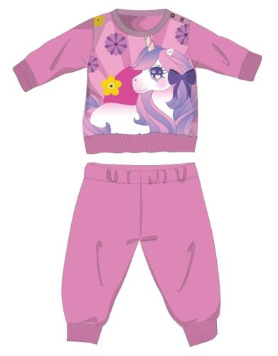 Eenhoorn winter dikke baby pyjama - katoenen flanellen pyjama - donkerroze - 92