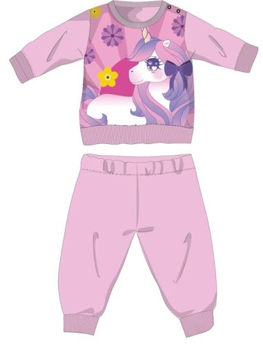 Eenhoorn winter dikke baby pyjama - katoenen flanellen pyjama - lichtroze - 92