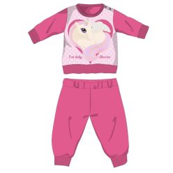   Eenhoorn winterse katoenen baby pyjama - interlock pyjama - roze - 98