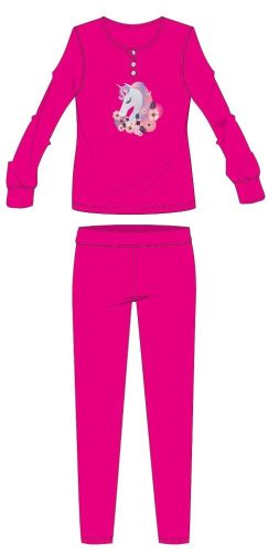 Eenhoorn katoenen flanellen pyjama - winterse dikke kinderpyjama - roze - 104