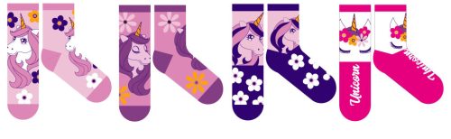 Eenhoorn kinderkatoenen normale sokken - 4 paar/pakket