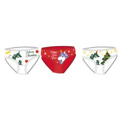   Eenhoorn kerstmeisjesonderbroek - 3-delige katoenen onderbroek