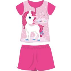   Eenhoorn zomer korte mouw kinderkatoenen pyjama - katoenen jersey pyjama