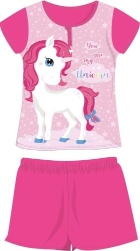 Eenhoorn zomer korte mouw kinderkatoenen pyjama - katoenen jersey pyjama