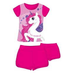   Eenhoorn katoenen zomeroutfit - T-shirt-korte broek set - roze - 110