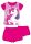 Eenhoorn katoenen zomeroutfit - T-shirt-korte broek set - roze - 128