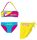 Eenhoorn badpak set - bikini + rokje voor meisjes - roze-turquoise-geel - 110