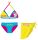 Eenhoorn badpak set - bikini met driehoekig bovenstuk + rokje voor meisjes - turquoise-roze-geel - 122