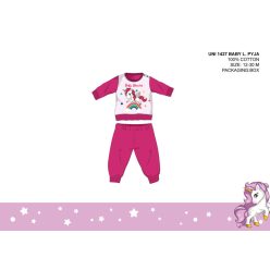 Eenhoorn baby pyjama - jersey katoenen pyjama - roze - 92