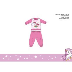 Eenhoorn baby pyjama - jersey katoenen pyjama - roze - 98