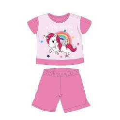   Eenhoorn zomerse korte mouwen baby pyjama - katoenen jersey pyjama - roze - 92