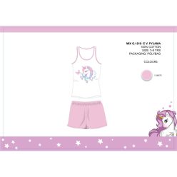   Eenhoorn zomer mouwloze kinderkatoenen pyjama - katoenen pyjama - lichtroze - 116