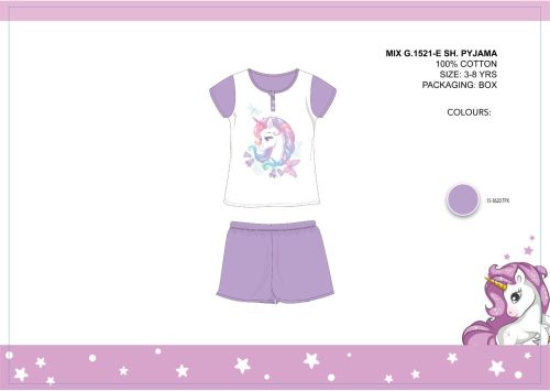 Eenhoorn zomer mouwloze kinderkatoenen pyjama - katoenen pyjama - lichtroze