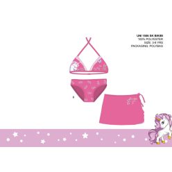   Eenhoorn badpak set voor meisjes - bikini met driehoekig bovenstuk + rokje - roze - 122
